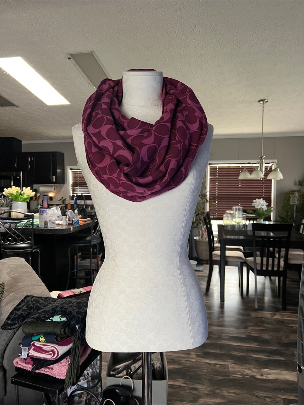 Coach Signature print infinity scarf